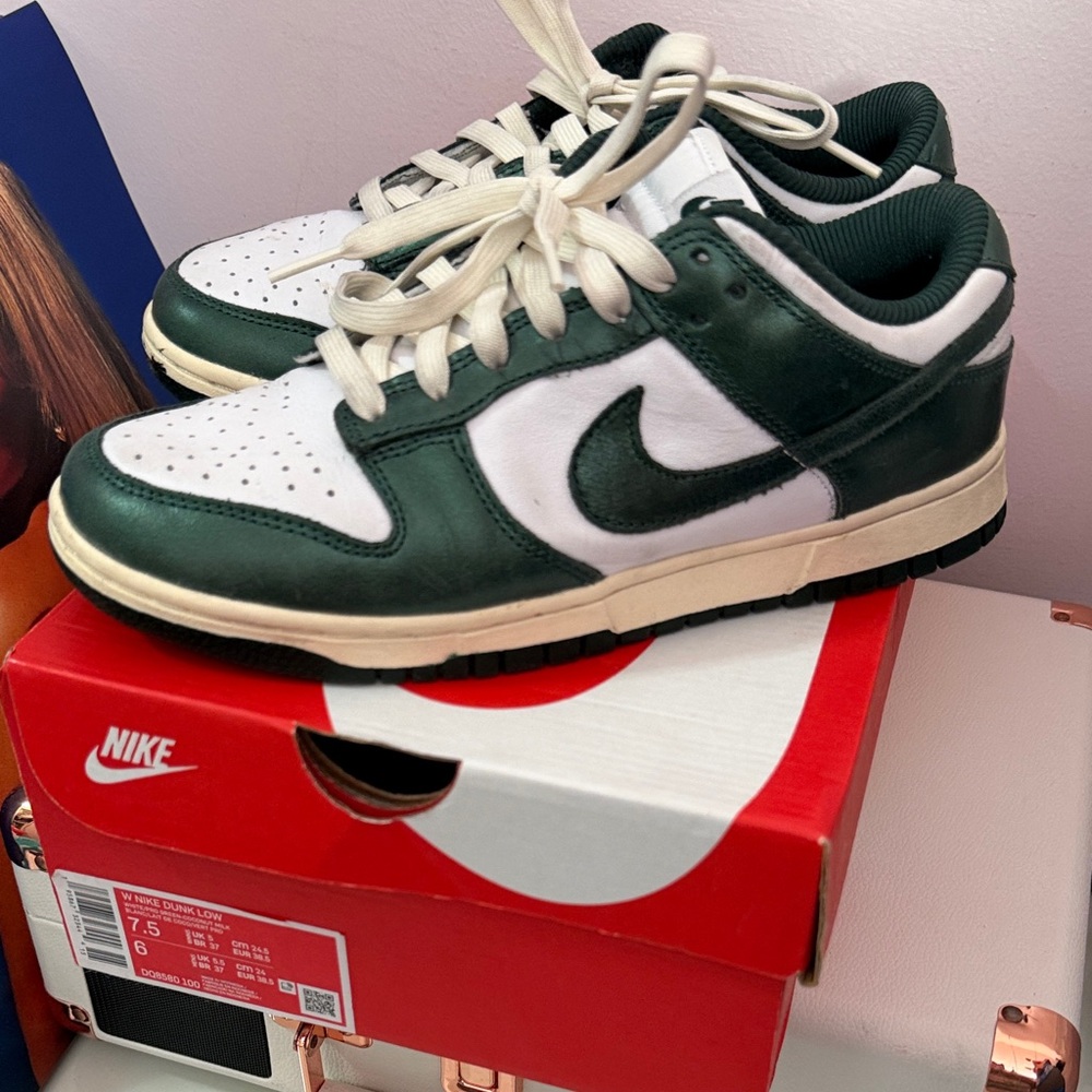 Nike Forest Green and White Sneakers